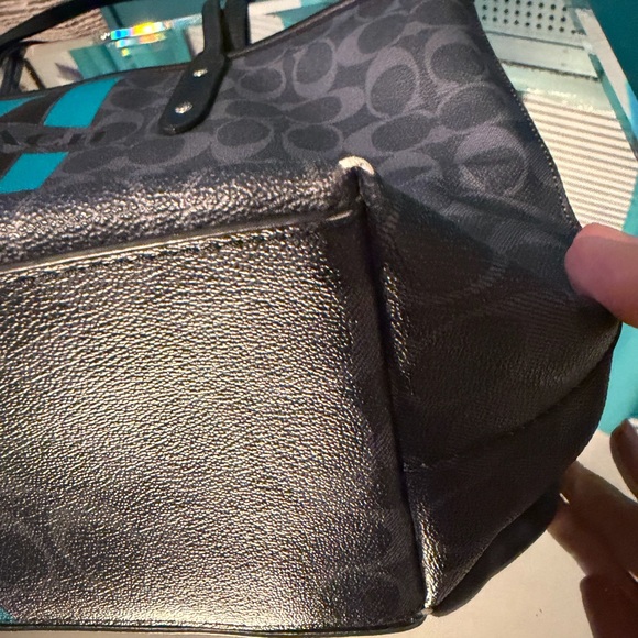 Project Coach Black and Blue Patterned Tote *project bag* - Picture 9 of 16